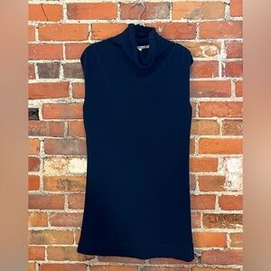 Hache Italy Wool Cashmere Blend Navy Blue Turtleneck Sweater Dress size IT44 US8